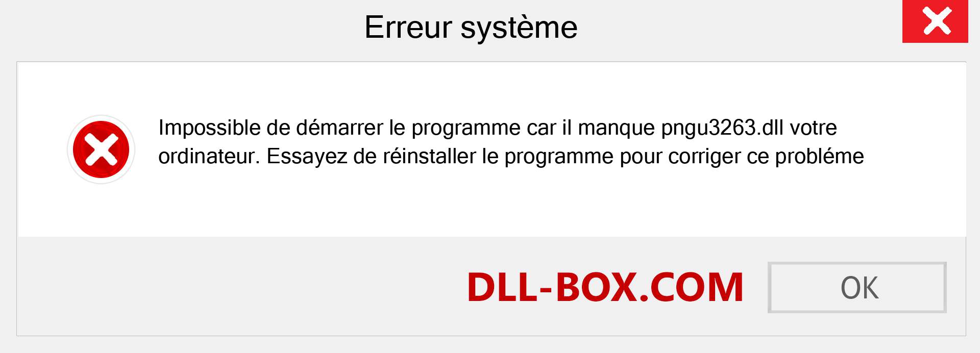 Le fichier pngu3263.dll est manquant ?. Télécharger pour Windows 7, 8, 10 - Correction de l'erreur manquante pngu3263 dll sur Windows, photos, images